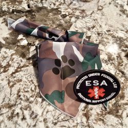 ESA Embroidered Patch PLUS Pet Bandana!