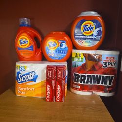 Tide ,colgate ,brawny..