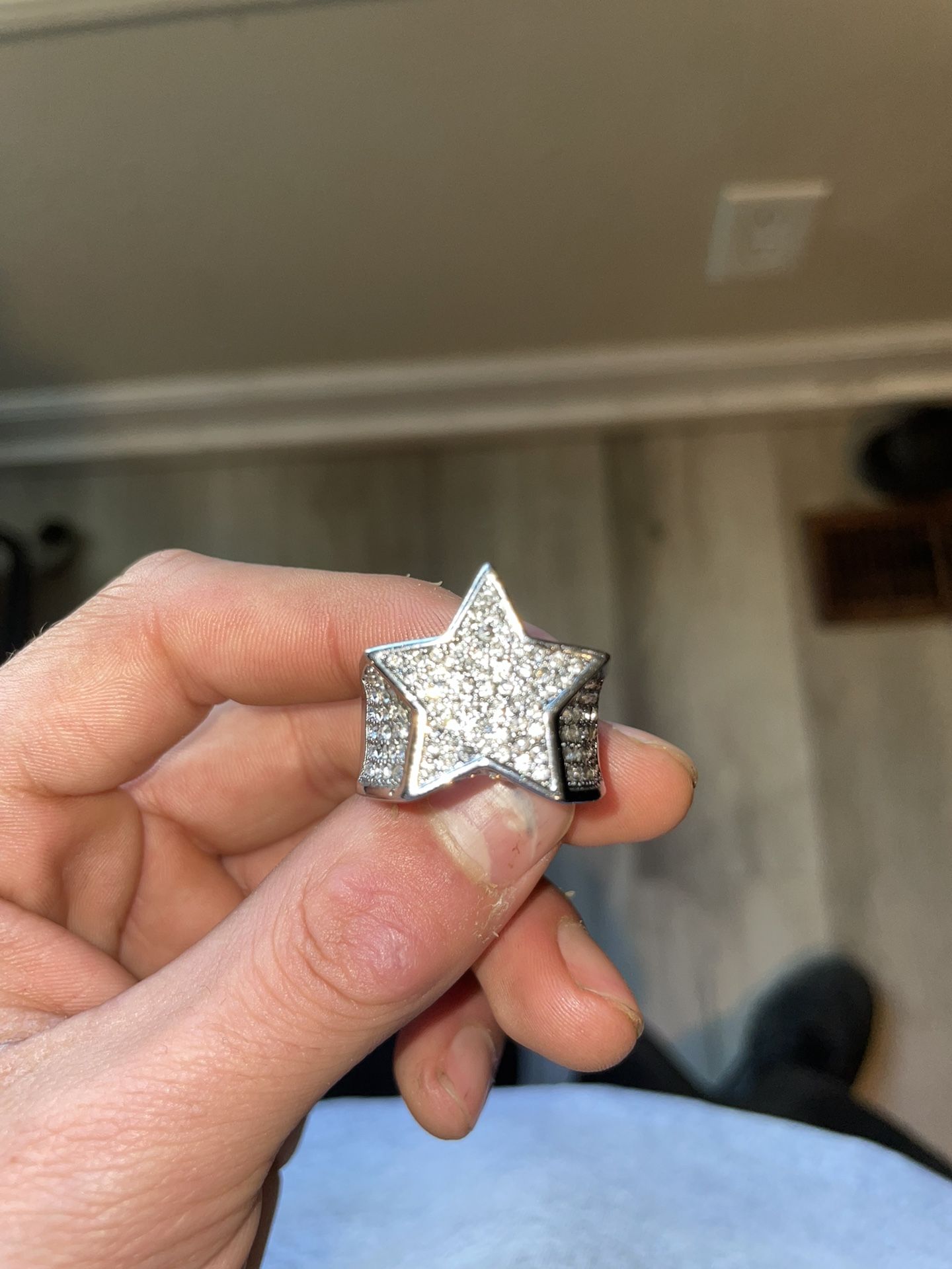 Star Silver Diamond Ring
