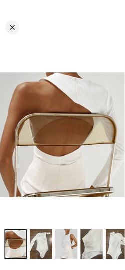White One-Shoulder Open Back Bodysuit