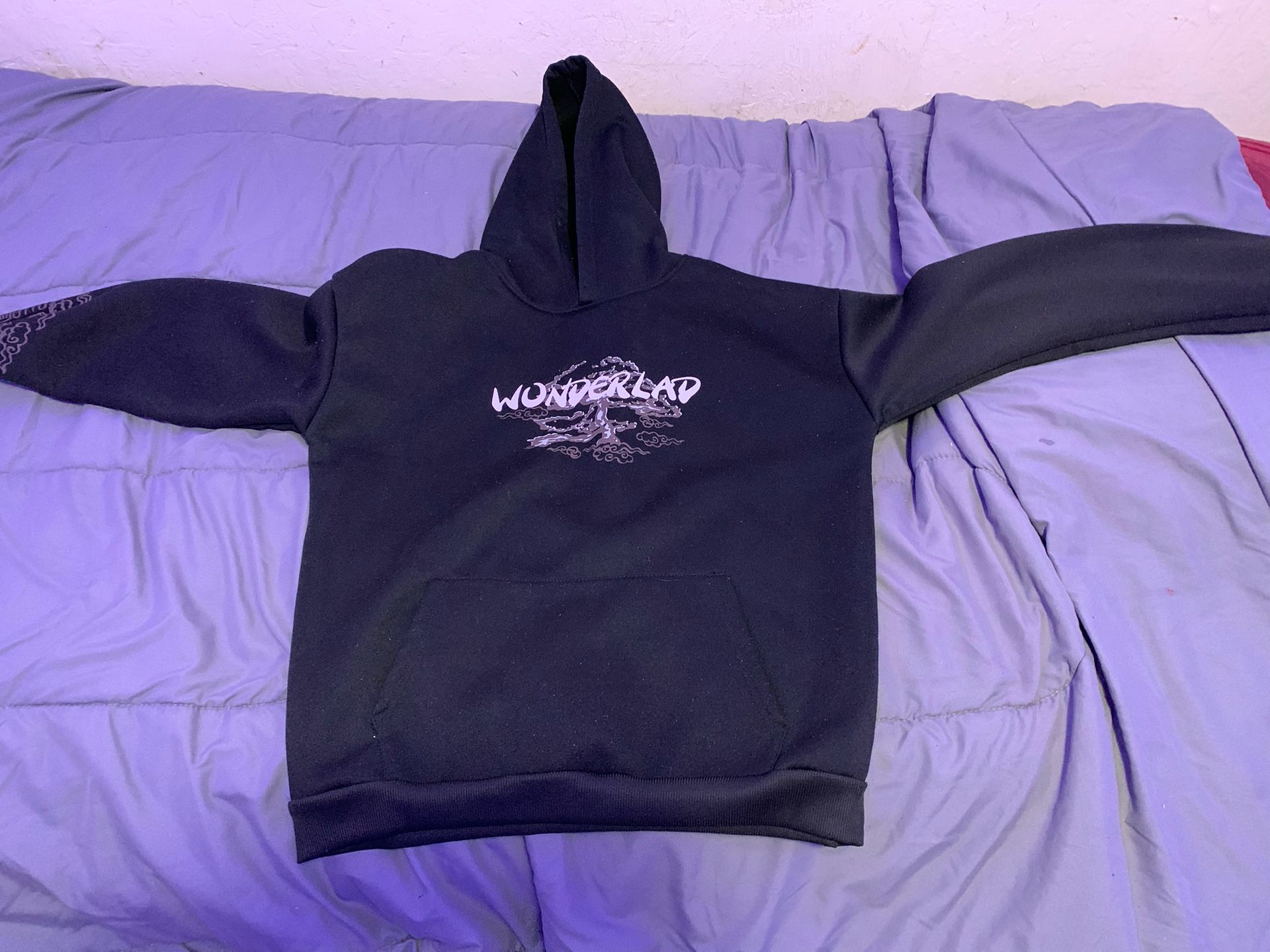 Black Hoodie With Japanese designs