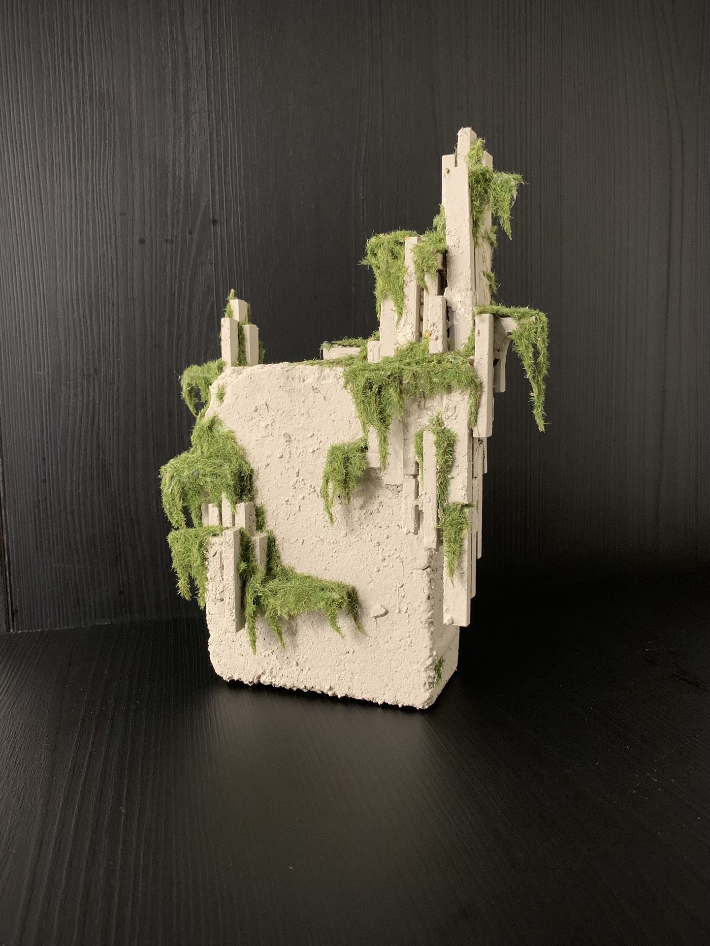 Brick Remains – Unique Mixed Media Sculpture, 3D Textured, Brick & Stone