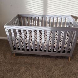 Modern Gray Baby Crib