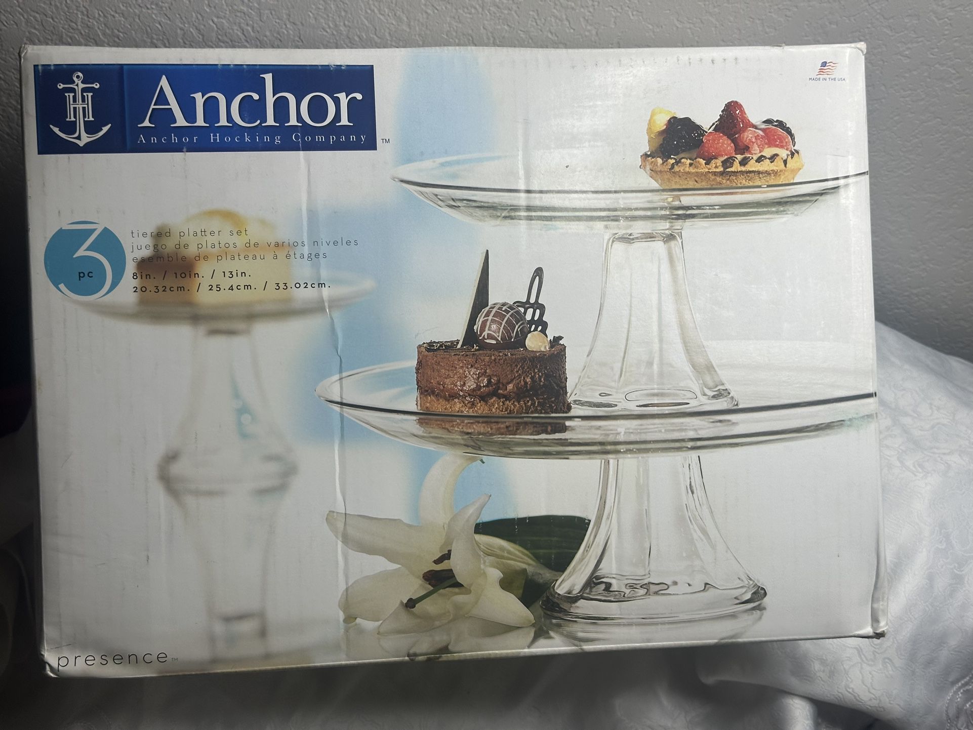 Anchor 3 Tiered Platter Cake Set