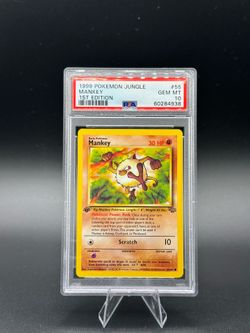 Mankey 1st Edition Jungle 55/64 PSA 10 Gem Mint Pokemon Card 1999 Vintage