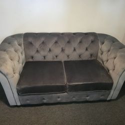 Knightsbridge Chesterfield two-seater sofa with buttoned arms and scrollwork, by iNSPIRE Q Artisan