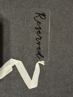 6 Reserved Signs With Ivory Ribbon 