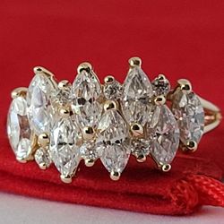 ❤️14k Size 8.75 Precious Solid Yellow Gold Cubic Zirconia Ring!/ Anillo de Oro con Circonitas Cúbicas! 👌🎁Post Tags: Anillo de Oro
