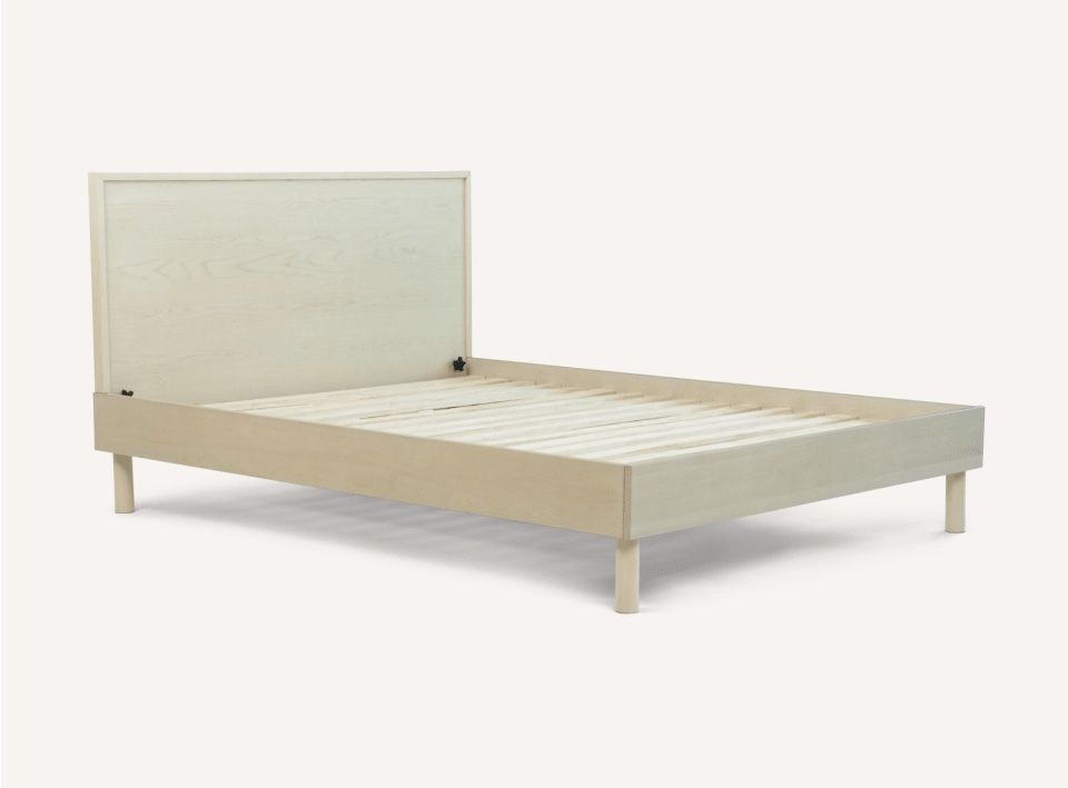 Birch Living ‘Irving’ Oak Japanese Joinery Bed Frame With Headboard - Queen