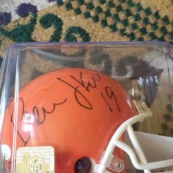 Bernie Kosar Cleveland Browns authenticated mini helmet
