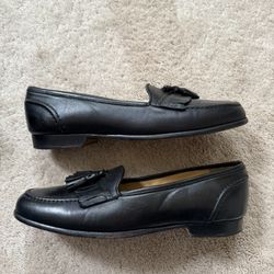 Bragano Mens Black Leather Loafers Size 10