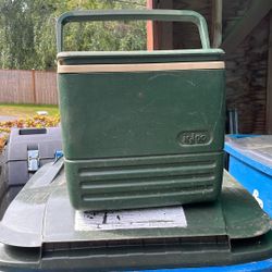 IGLOO Cooler Icebox Lunch Box Vintage Green Personal Size Flip Lid Camping Fishing Beach Tailgating