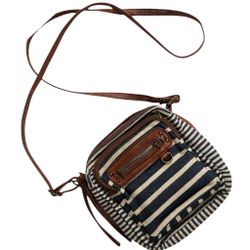 American Eagle striped canvas crossbody bag