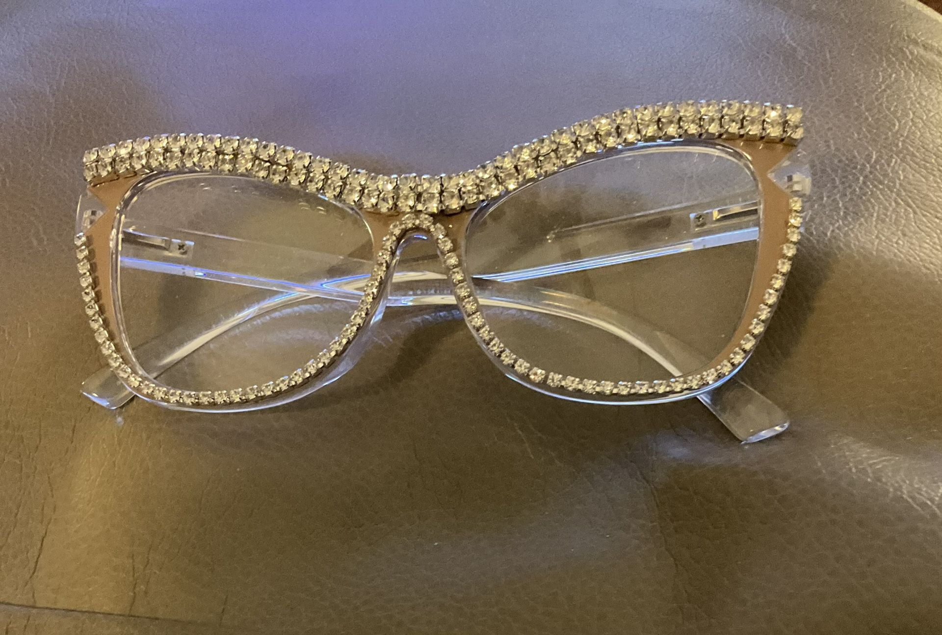 Crystal Framed Non-prescription Eye Glasses