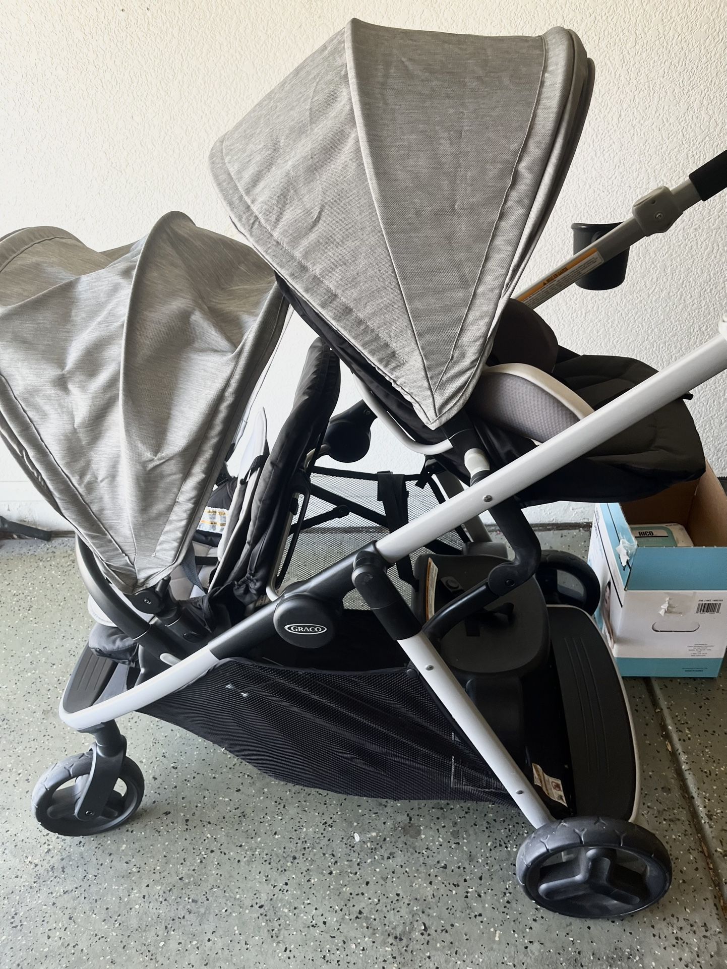 Graco Ready2Grow LX 2.0 Double Stroller Features Bench Seat and Standing Platform Options, Clark