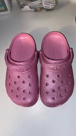 Pink glitter Crocs