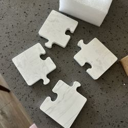 Marble Puzzle Piece Coasters / Decor