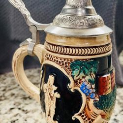 Early German Heidelberg Ceramic Beer Mug