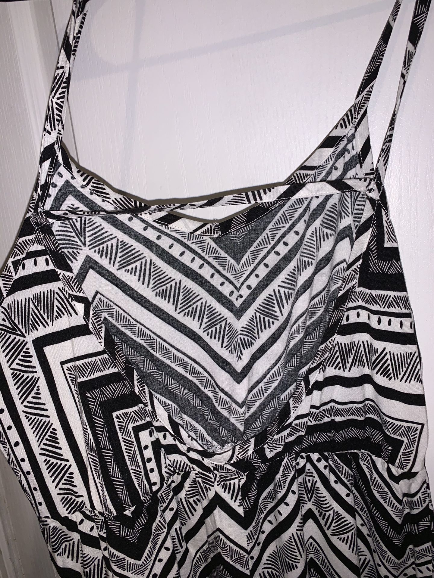 black and white tribal maxi dress - Small