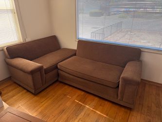 Brown Fabric Loveseat and Armchair Set
