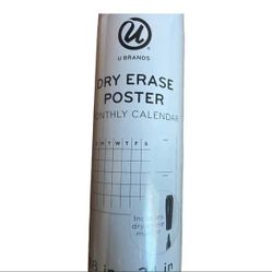U Brand Dry Eraser Poster Calendar New in package 18” x 24” Monthly calendar Includes dry erase marker