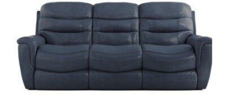 Sabella Navy Leather Power Reclining Sofa and Loveseat