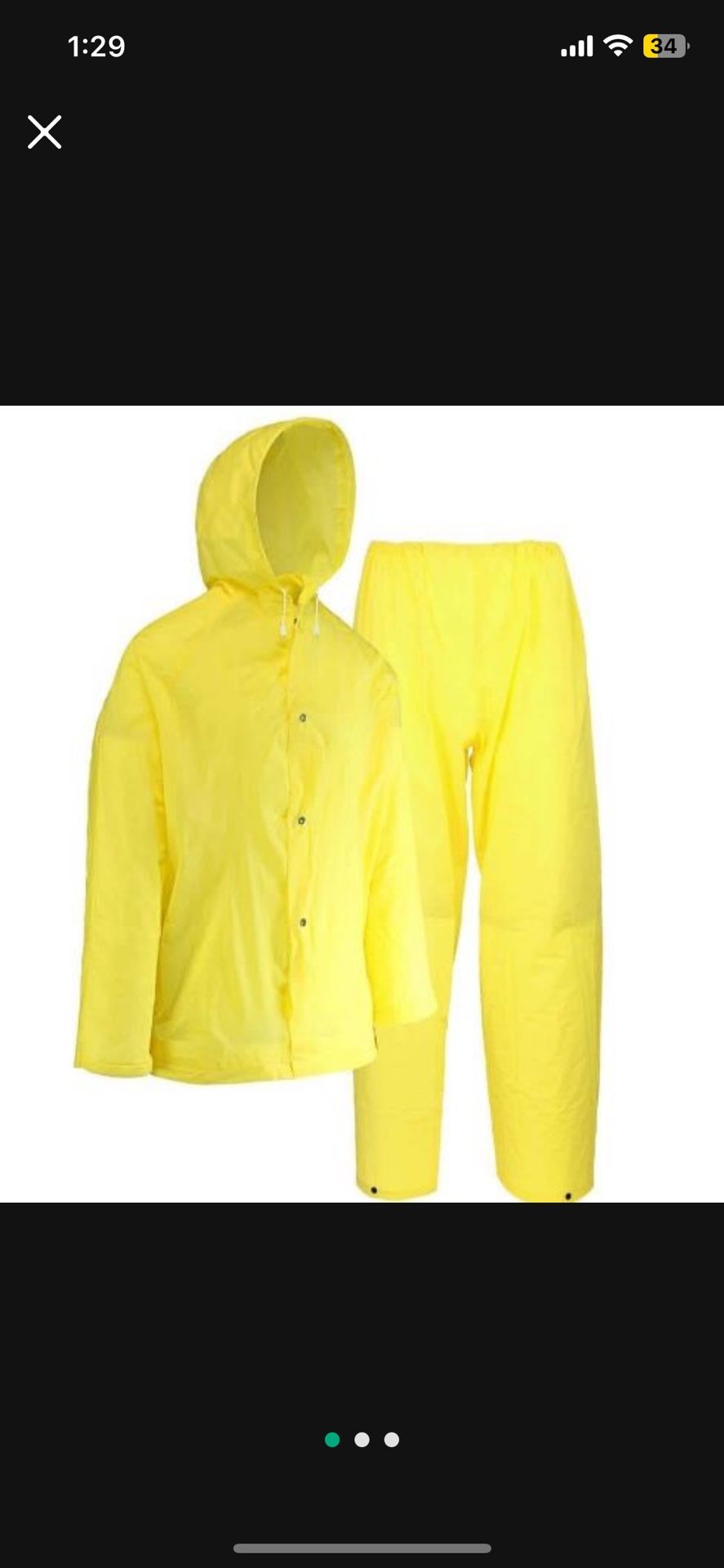 Economy Men's 2X-Large Yellow Polyurethane-Coated Polyester Rain Suit (2-Piece)