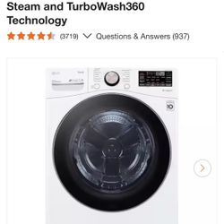 LG Stackable Front Load Washer + Dryer Set (White) – Like New Washer