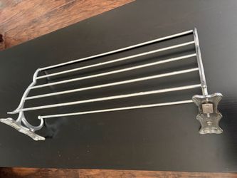 Ginger Chrome Brass Wall Mounted Train Hotel Towel Shelf Rack Luggage Bar 24"