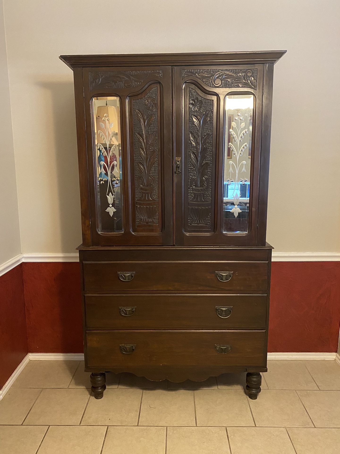 Antique Solid Wood Hutch/ Cabinet 