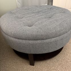 Tufted fabric ottoman
