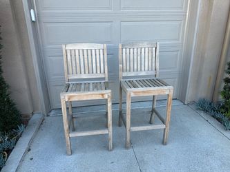 Two Teak  barstools
