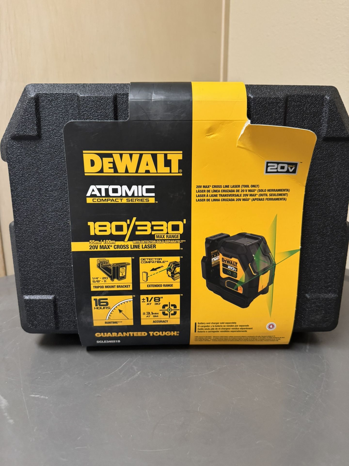Dewalt 20V Green Cross Line Laser Level (Tool-Only)