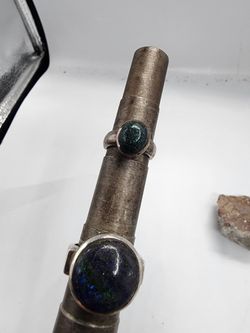 Black Opal Silver Rings Sizes 8 And 10