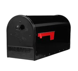Elite Black, Medium, Steel, Post Mount Mailbox