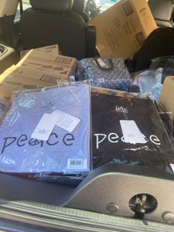Peace T-shirts, black, and gray