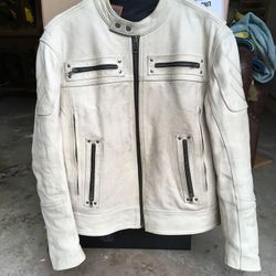 Leather Jacket | White/Cream