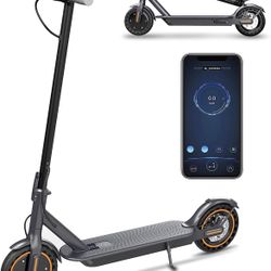 Electric Scooter - 8.5" Solid Tires, Quadruple Shock Absorption, Up to 19 Miles Long-Range, 19 Mph Top Speed, Portable Folding Commuting Scooter for A