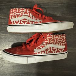VANS Supreme Skate Grosso Mid Shoe Red Mens Size 10