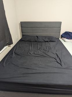 Queen size mattress (100$) and bed frame (50$)