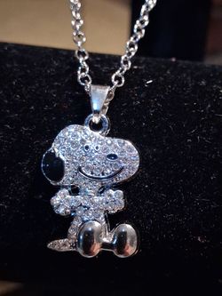 Snoopy Crystal Pendant Necklace