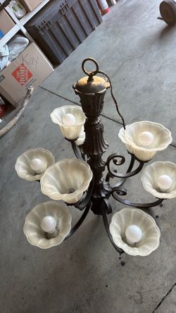 Oil rubbed style chandelier