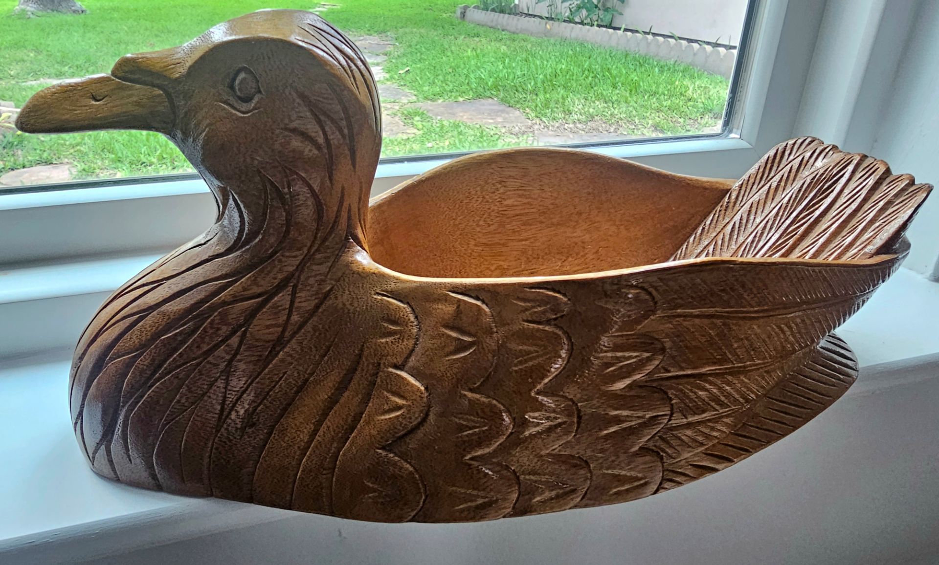 Duck wood vase/decor