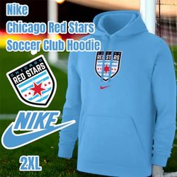 Nike Chicago Red Stars club fleece pullover hoodie, Size 2X (Lt. Blue) NWT