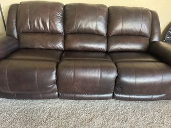 Reclining Leather Sofa 3 Piece Set