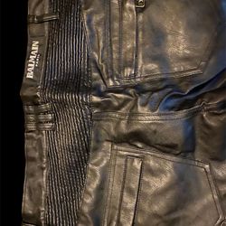 Leather authentic Balmain pants