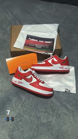 Louis Vuitton x Nike Air Force’s 1 low white comet red