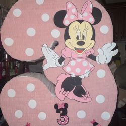 Number 3 Minnie Mouse Piñata
