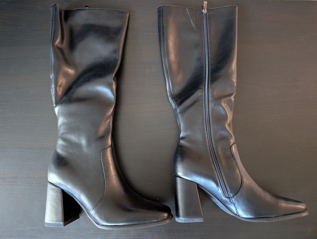NEW Black Boots - 2 Pairs Modatope Chunky Black High Knee Boots 7.5