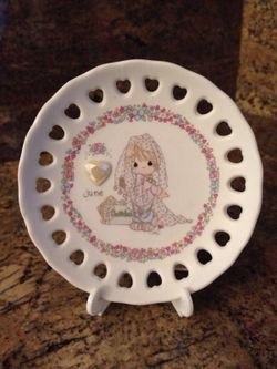 Precious moments June birthday plate
